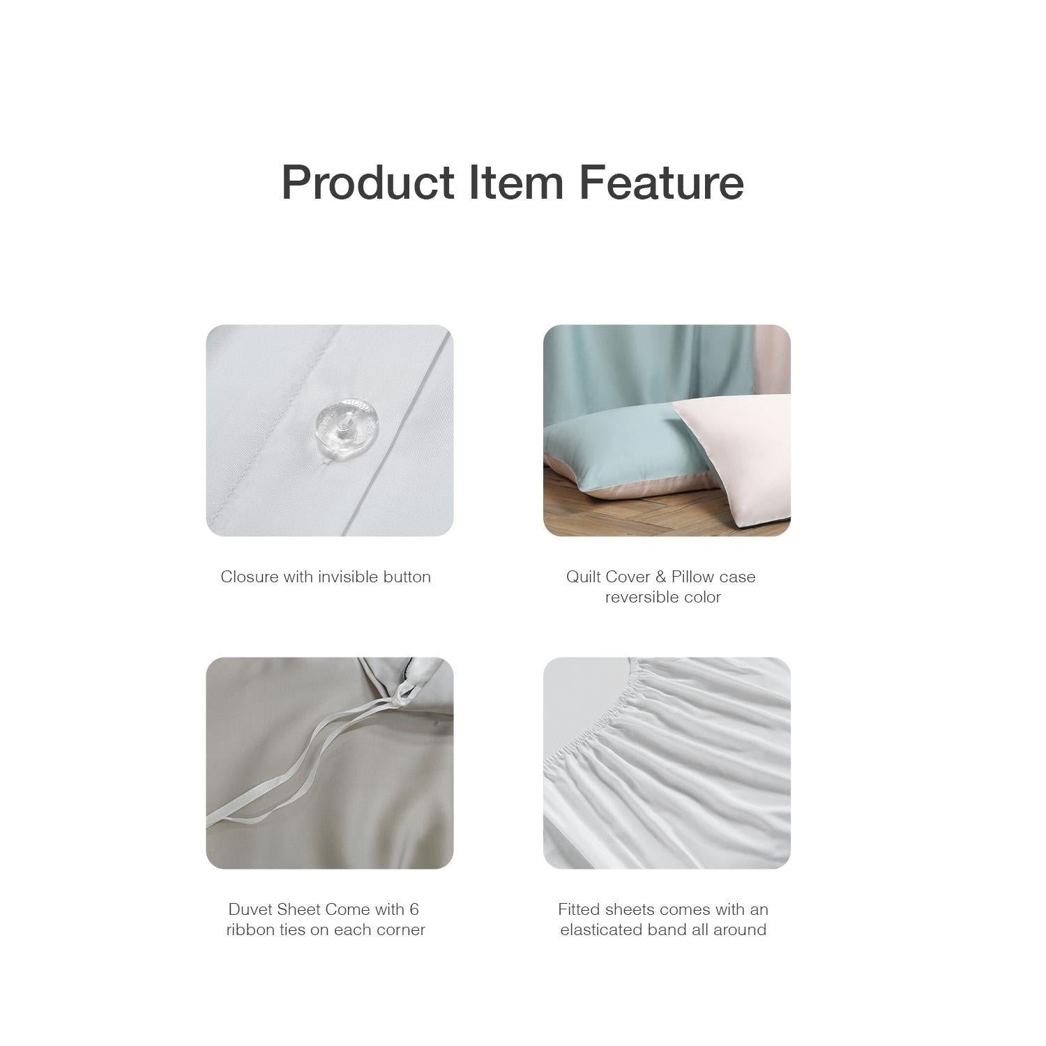 Intero Lumier Micro Tencel Solid Eniz Bedding Collection - 1500TC