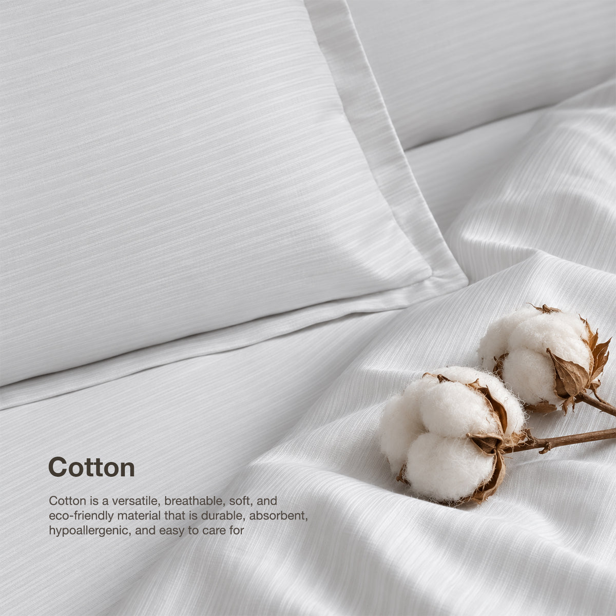 IE Maison Cotton Dobby 1100TC Fitted Sheet Set I Bed Set - White