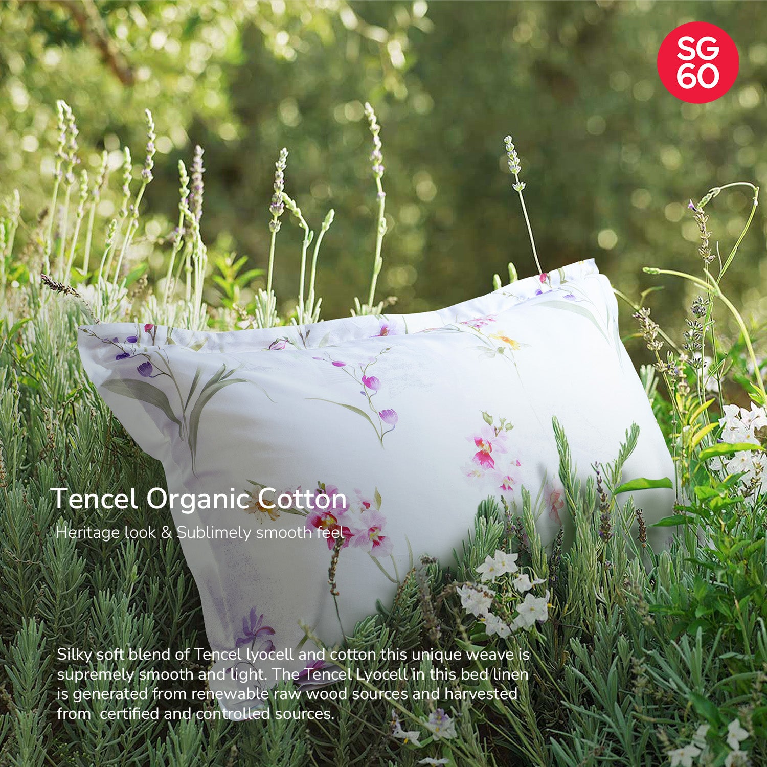 Bellami SG60 Early Bird Luxe Orchid-Inspired Bed Set Collection (Queen & King) - Dendrobium *With FREE 1 Lumbar Pillow*