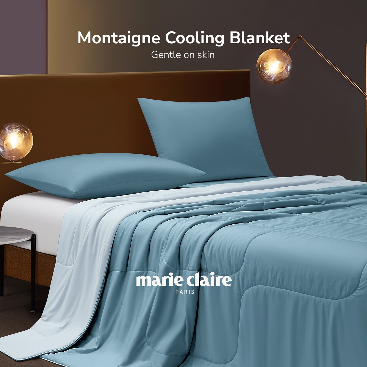 Marie Claire I Montaigne Cooling Blanket I Solid Reversible I Silky Soft Comfort I Performance Knit