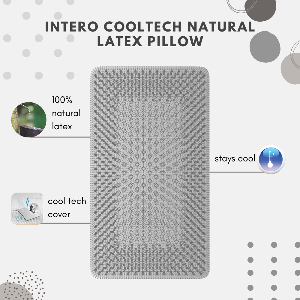 Intero I CoolTech I Natural Latex I Comfort Pillow - Breathable, Supportive & Cooling Relief