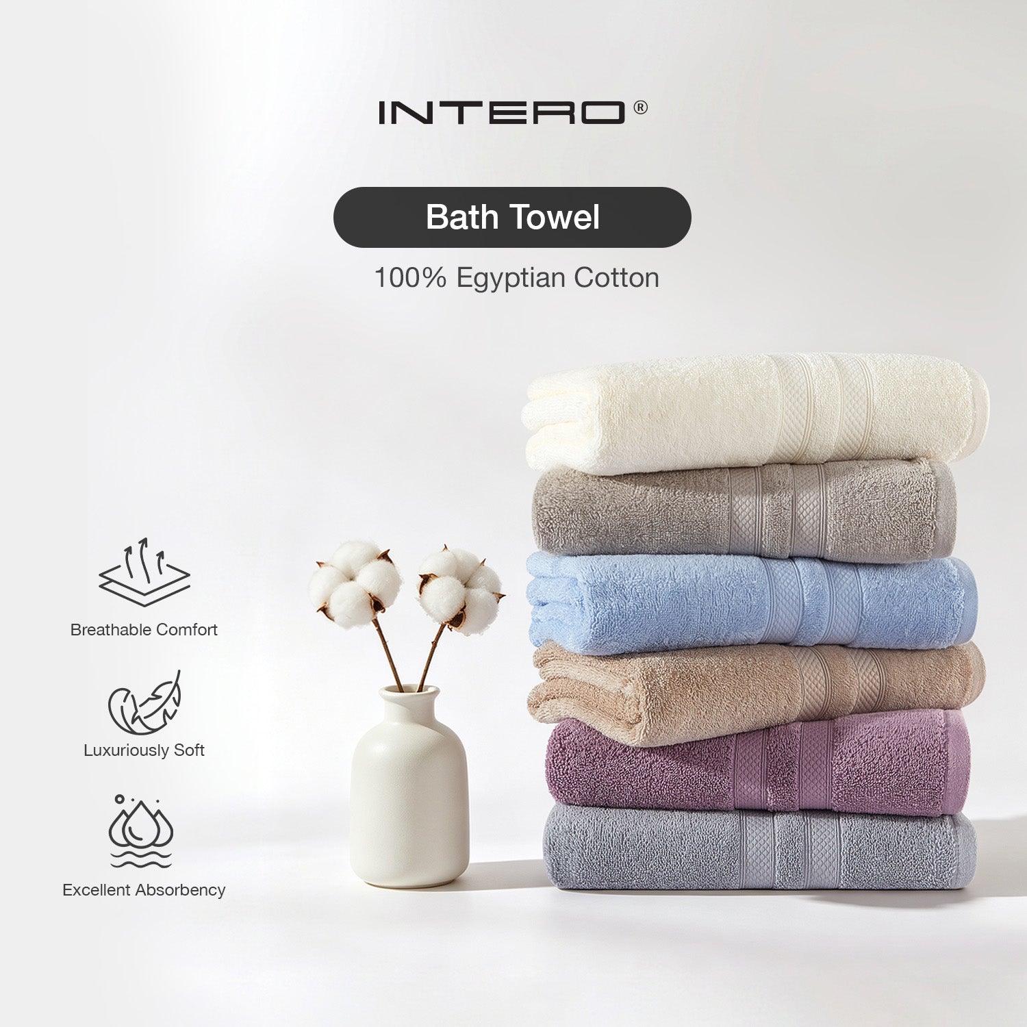 MDC Egyptian Cotton Luxury Bath Towel – 70 x 140cm - Pearl