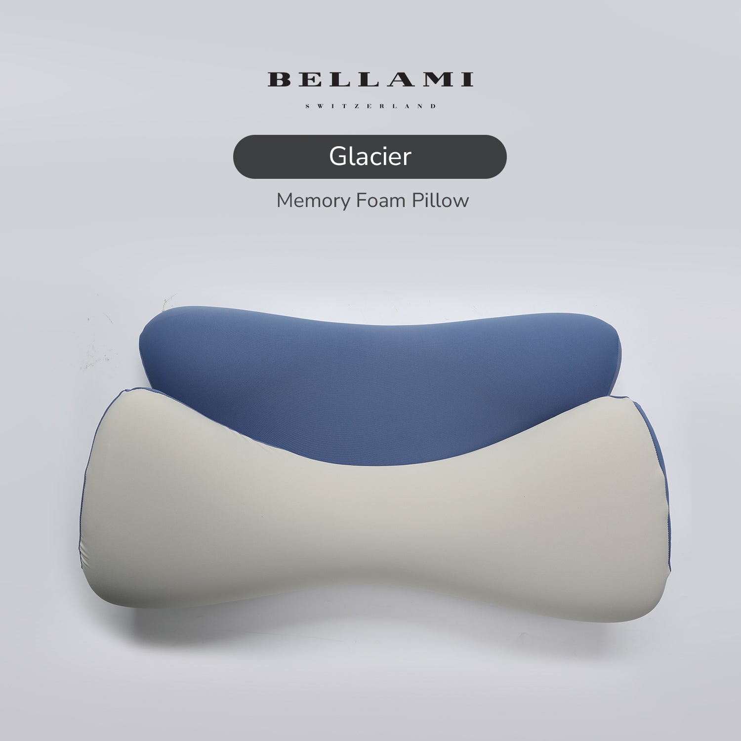 Bellami I Glacier Memory Foam Pillow I Cooling Gel I Neck & Shoulder Support I Ergonomic I Soft & Breathable