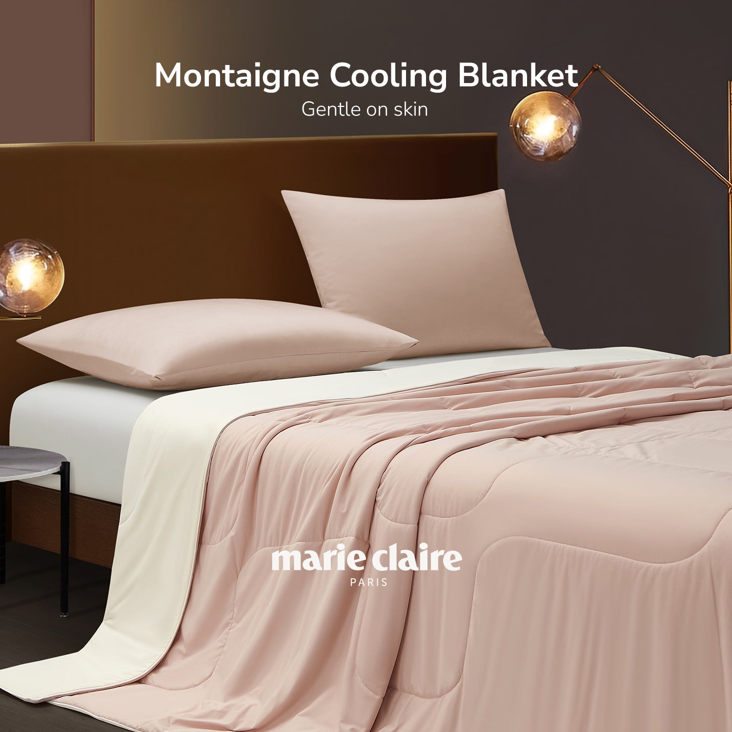 Marie Claire I Montaigne Cooling Blanket I Solid Reversible I Silky Soft Comfort I Performance Knit
