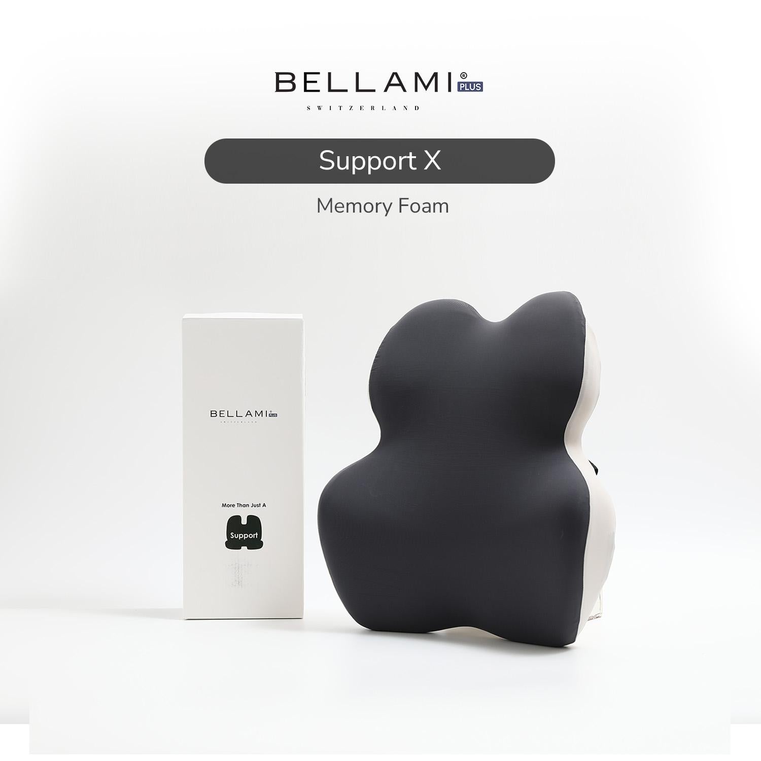 Bellami Plus Support X Memory Foam Pillow Ergonomic Compact Support Travel Pillow