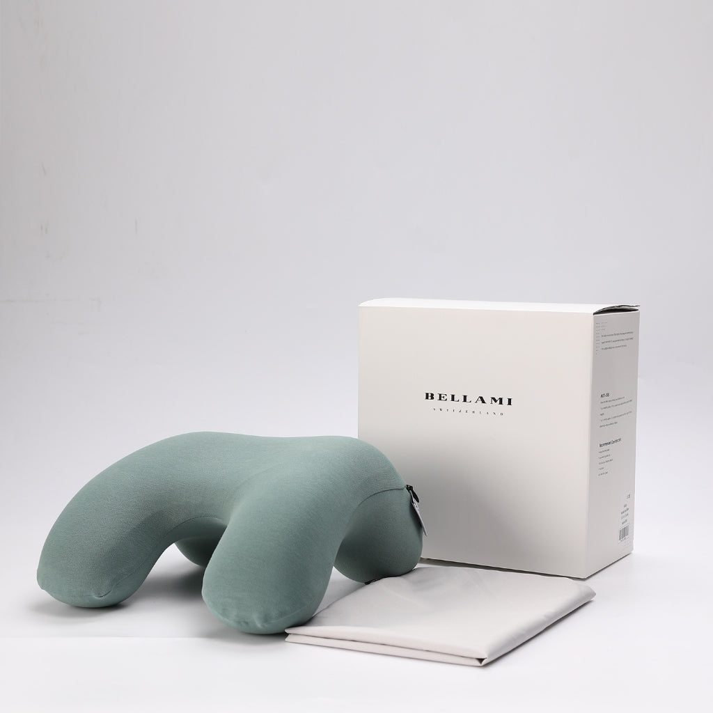 Bellami Plus Nap Pillow I Ergonomic Memory Foam I Neck & Shoulder Support I Soft & Cooling I Travel Friendly