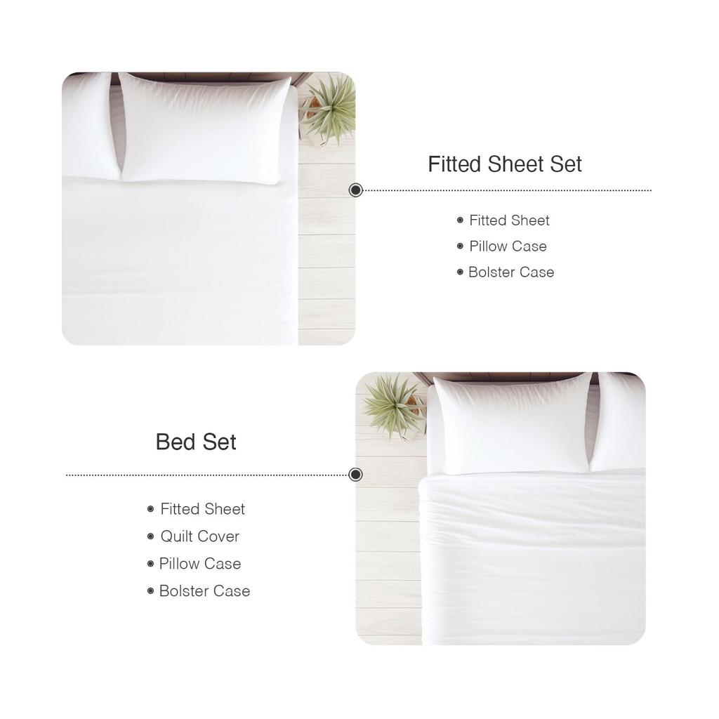 Marie Claire Lumine Printed 100% Combed Cotton 1000TC | Fitted Sheet Set I Bed Set - Peony Kiss