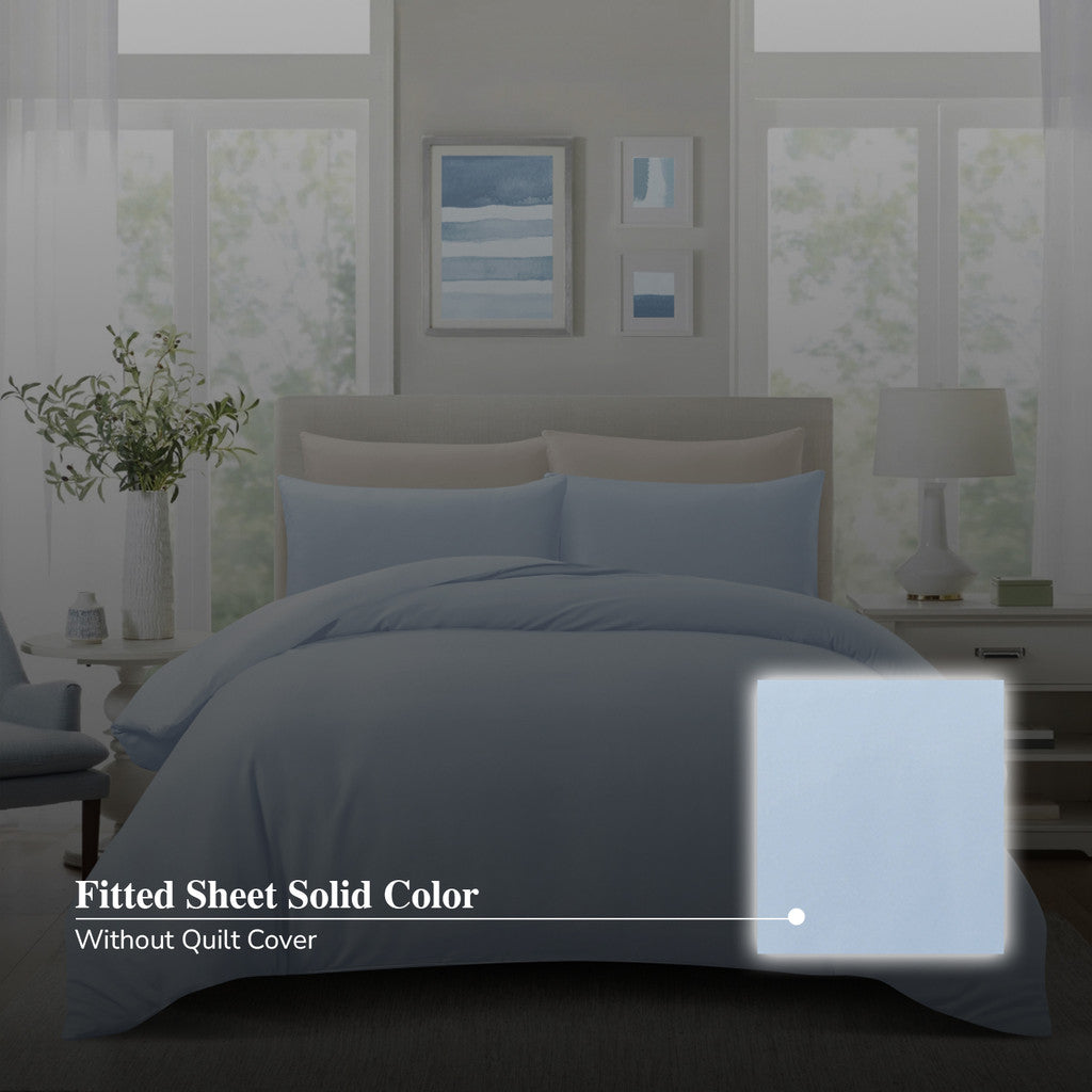 Hillcrest ComfyLux Solid 988TC | Fitted Sheet Set | No Quilt Cover - 6 Colours