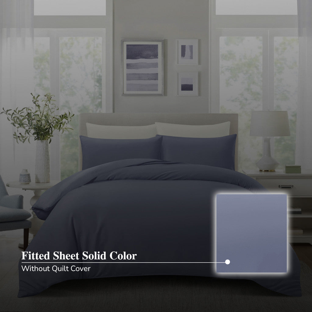 Hillcrest ComfyLux Solid 988TC | Fitted Sheet Set | No Quilt Cover - 6 Colours