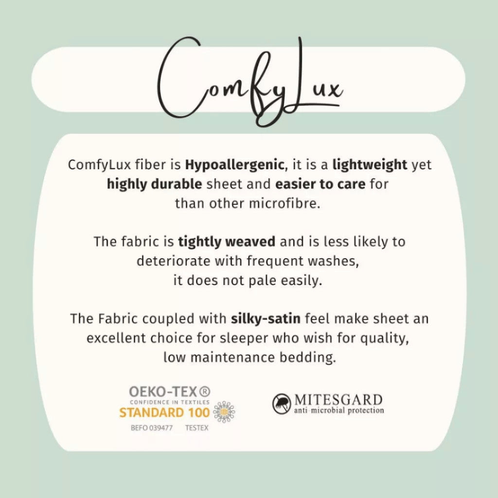Hillcrest ComfyLux Solid 988TC | Fitted Sheet Set | No Quilt Cover - 6 Colours