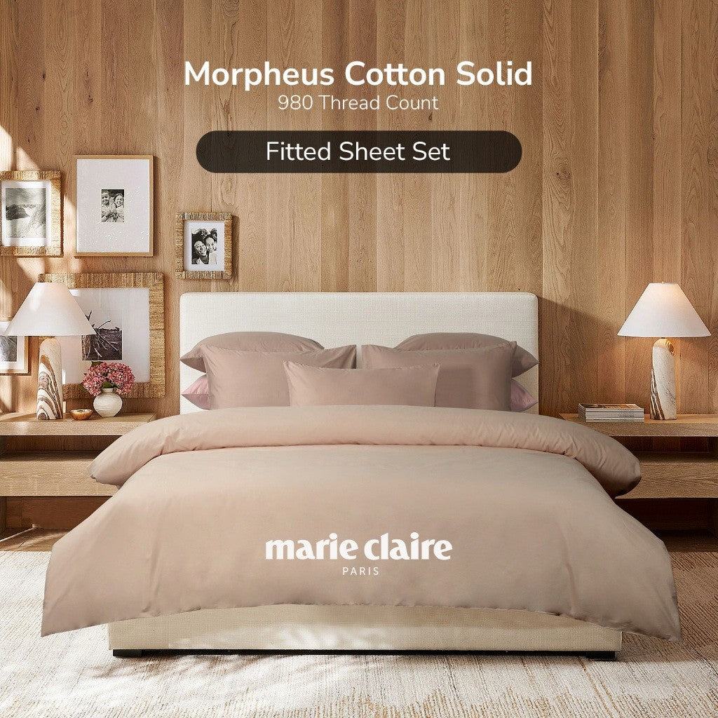 Marie Claire I Morpheus Solid I Cotton I 980TC I Fitted Sheet Set
