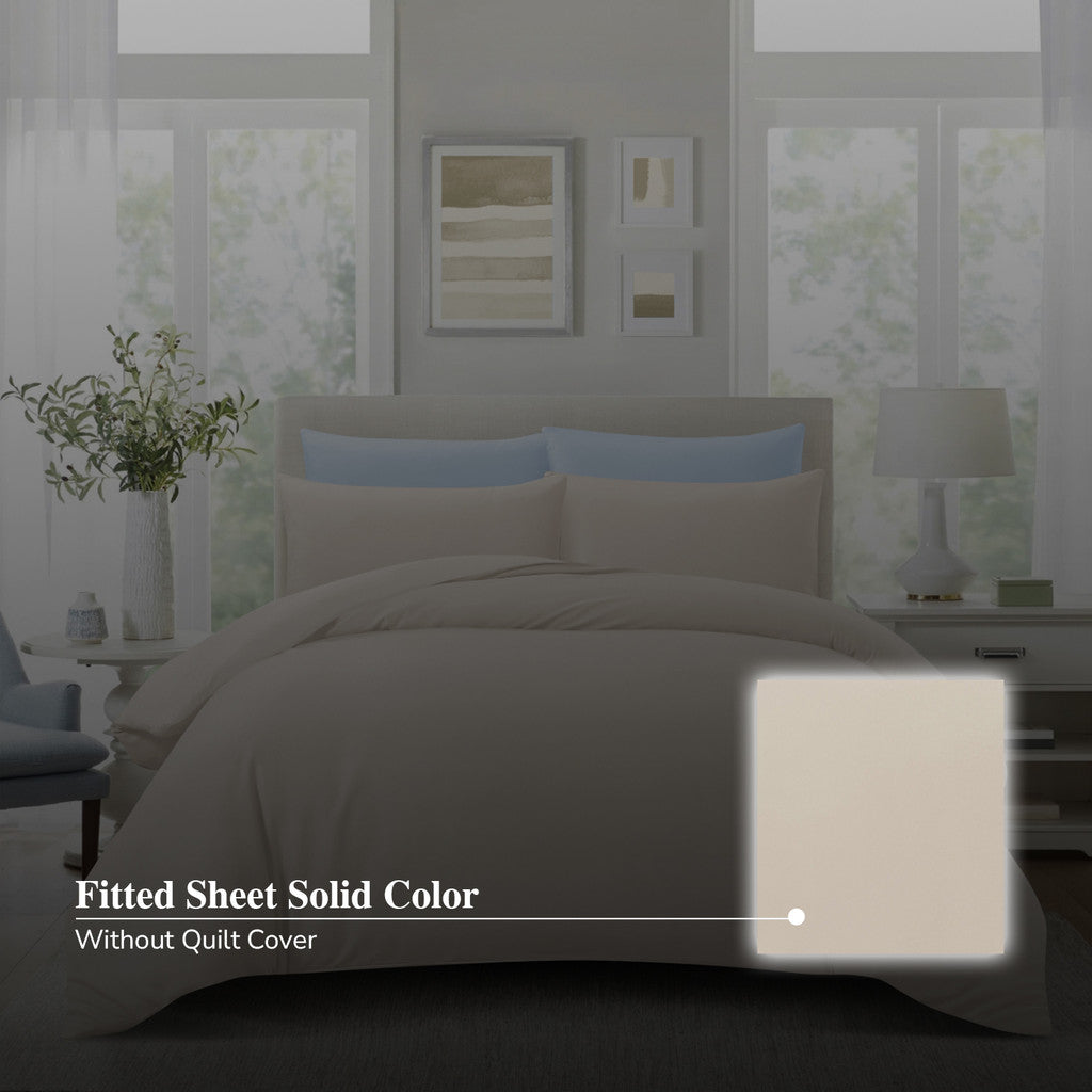 Hillcrest ComfyLux Solid 988TC | Fitted Sheet Set | No Quilt Cover - 6 Colours