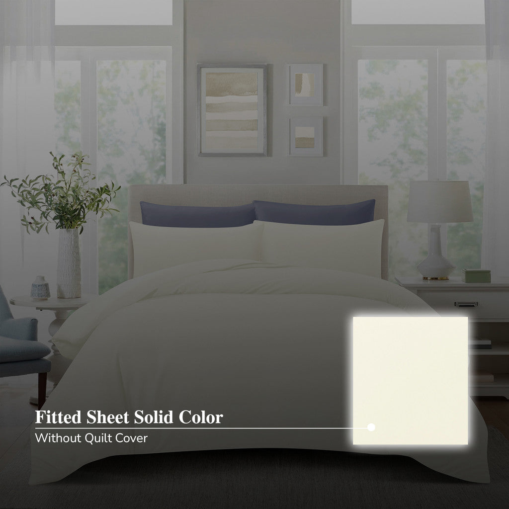 Hillcrest ComfyLux Solid 988TC | Fitted Sheet Set | No Quilt Cover - 6 Colours