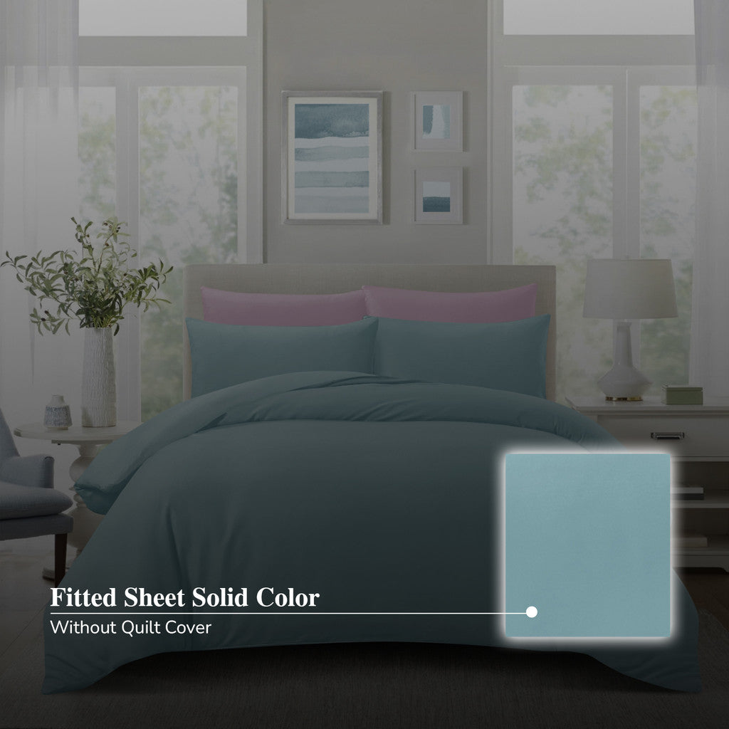 Hillcrest ComfyLux Solid 988TC | Fitted Sheet Set | No Quilt Cover - 6 Colours
