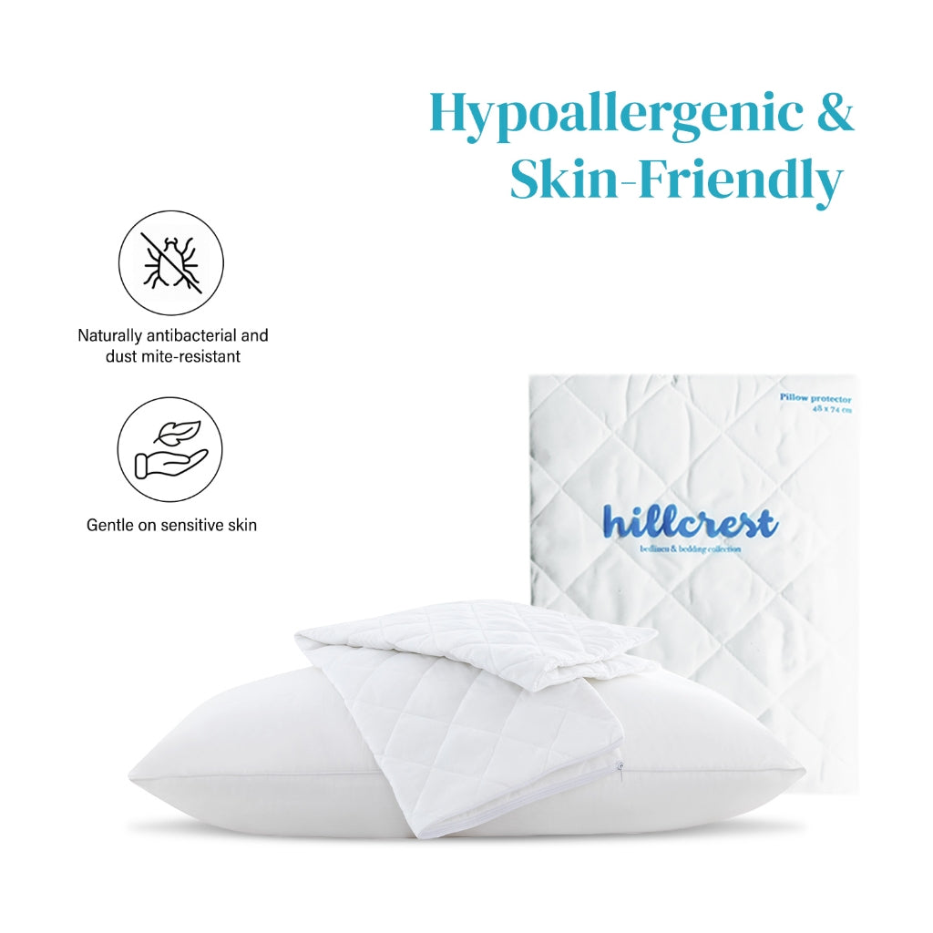 Hillcrest I ComfyLux Pillow Protector – Premium Zippered, Two-Sided Padded (48 x 74cm)