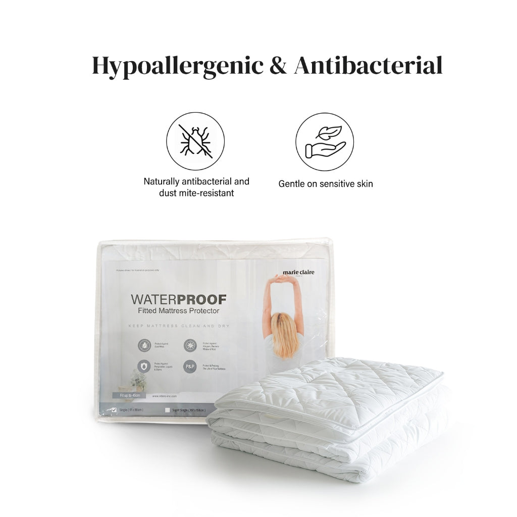 Marie Claire I Fitted Mattress Protector I 100% Waterproof - 4 sizes