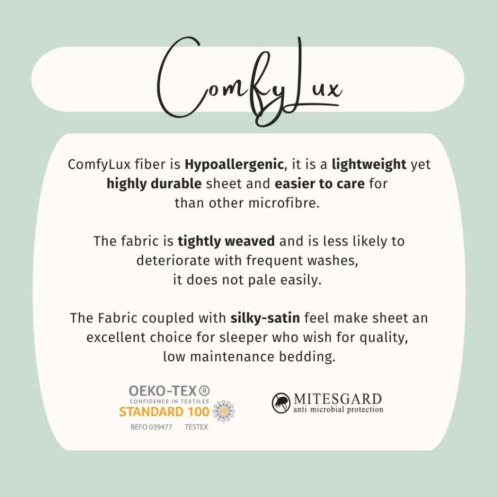 Hillcrest ComfyLux Prints 988TC | Fitted Sheet Set | (Without Quilt Cover) - Peony