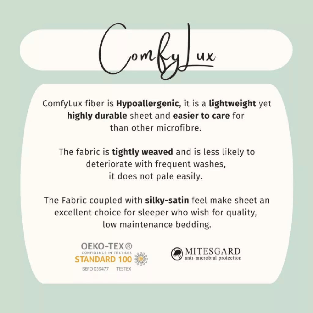 Hillcrest I ComfyLux Solid I 988TC I Fitted Sheet Set I No Quilt Cover - 6 Colours