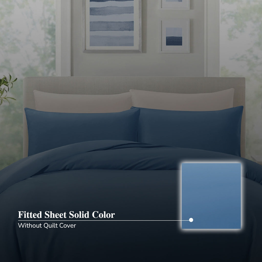 Hillcrest I ComfyLux Solid I 988TC I Fitted Sheet Set I No Quilt Cover - 6 Colours