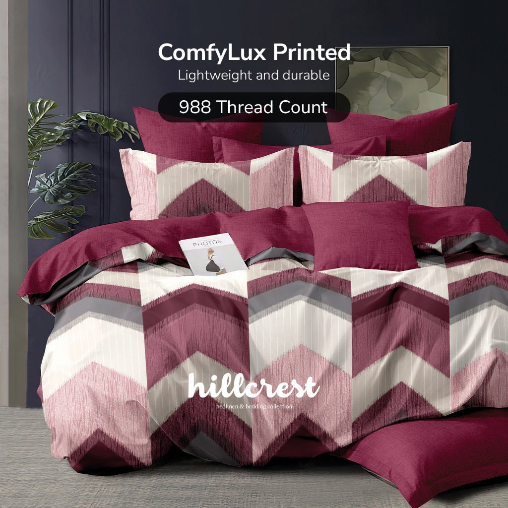 Hillcrest ComfyLux Prints 988TC | Fitted Sheet Set | (Without Quilt Cover) - LuxeLayer