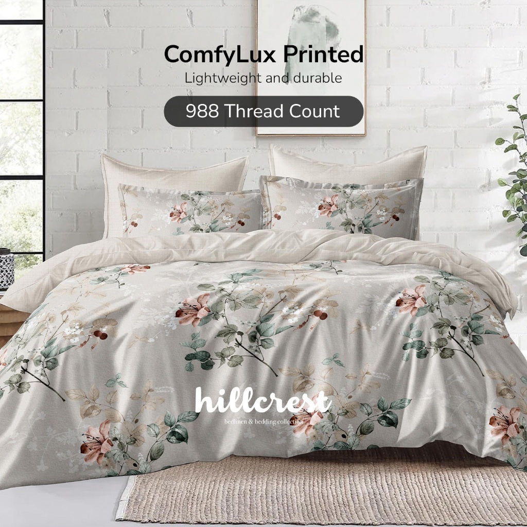 Hillcrest ComfyLux Prints 988TC | Fitted Sheet Set | (Without Quilt Cover) - NewDawn