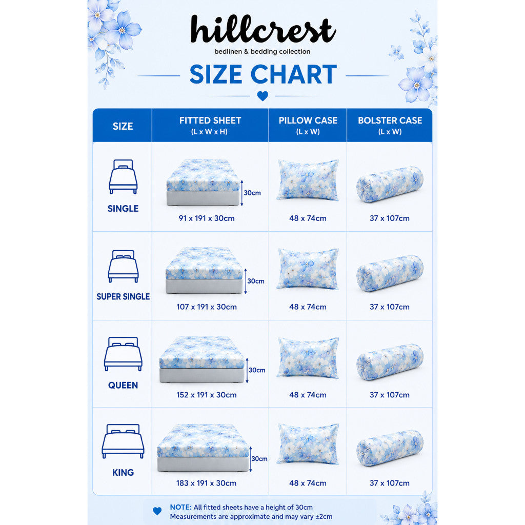 Hillcrest Noelcool Cooling Printed Fitted Sheet I Azure