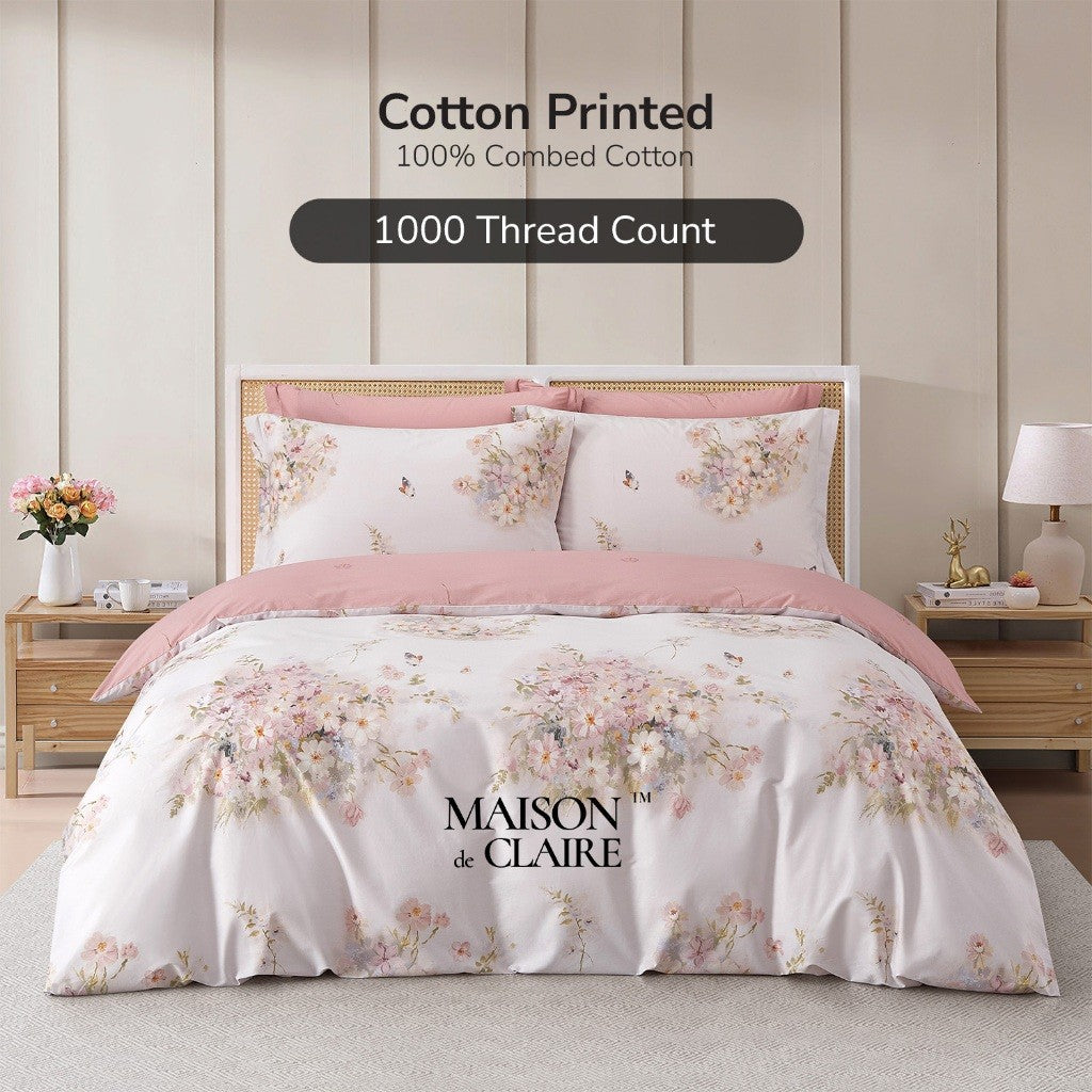 Maison De Claire 1000TC Combed Cotton Printed Bedding Collection I Petal Clusters