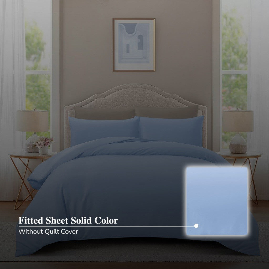 Hillcrest ComfyLux Solid 988TC | Fitted Sheet Set | No Quilt Cover - 6 Colours