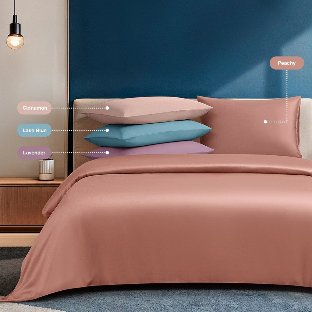 PRE- Order Intero | Tranquil | 1500TC Tencel Solid | Fitted Sheet Set | Bed Set | Ultra Soft & Smooth - Lake Blue